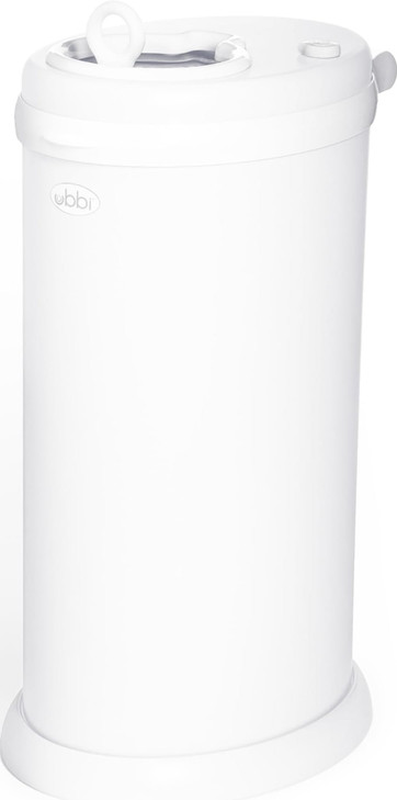 Ubbi Stainless Steel Diaper Pail, No Special Bags, Odor-Locking, White