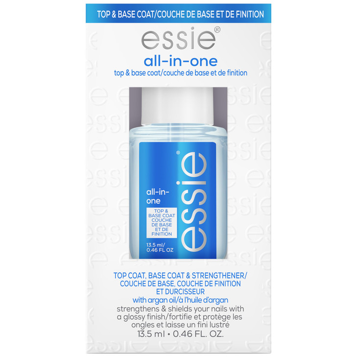 essie All-In-One Base Coat + Top Coat + Strengthener Nail Polish, 0.46 Ounces Packaging May Vary