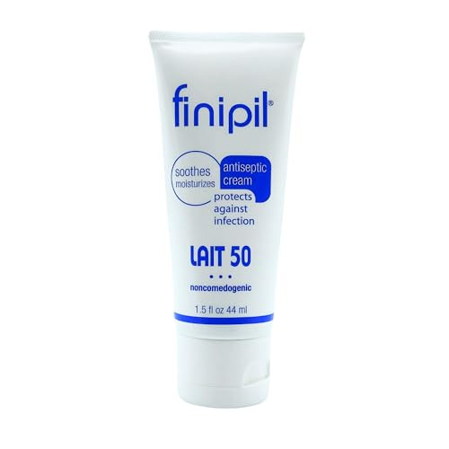 Finipil Lait 50 Antiseptic Cream Post Hair Removal & Ingrown Hair Treatment, Cools & Soothes Skin, 1.5 Ounce