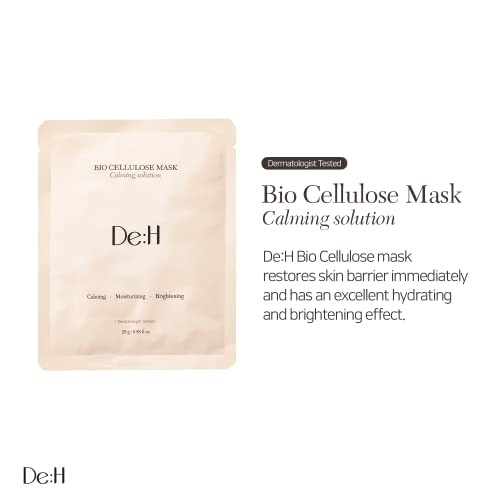 DeH Bio Cellulose Face Sheet Mask Anti-Aging Korean Collagen Brightening & Hydrating Face Masks Skincare with Organic