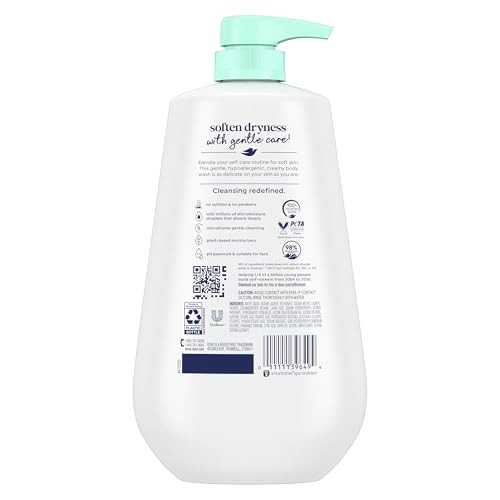 Dove Sensitive Skin Body Wash, 24hr Lotion-Soft Skin, 30.6 oz