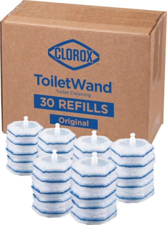 Clorox ToiletWand Disposable Toilet Cleaner Refills, 30 Count, Kills 99.9 of Germs and Viruses, Touch-Free Toilet