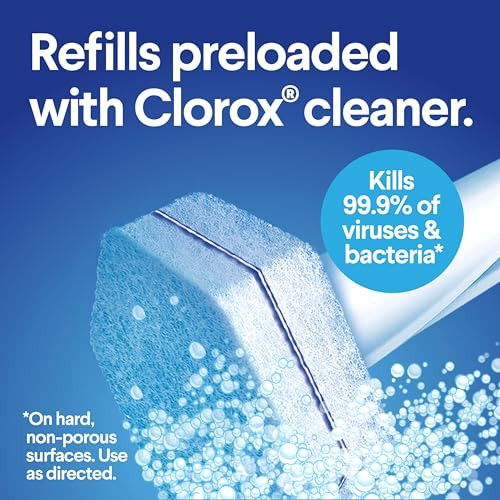 Clorox ToiletWand Disposable Toilet Cleaner Refills, 30 Count, Kills 99.9 of Germs and Viruses, Touch-Free Toilet