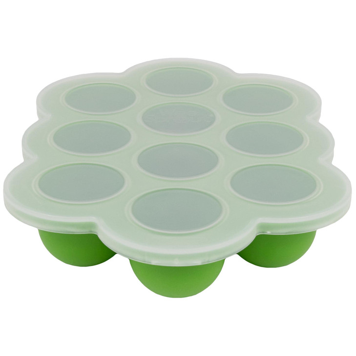 WeeSprout Silicone Freezer Tray with Clip on Lid Perfect Food Storage Container for Homemade Baby Food, Vegetable,