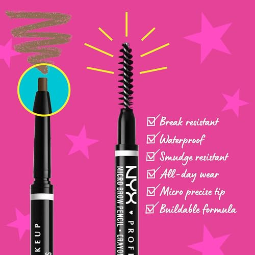 NYX PROFESSIONAL MAKEUP Micro Brow Pencil, Precise Eyebrow Pencil - Brunette