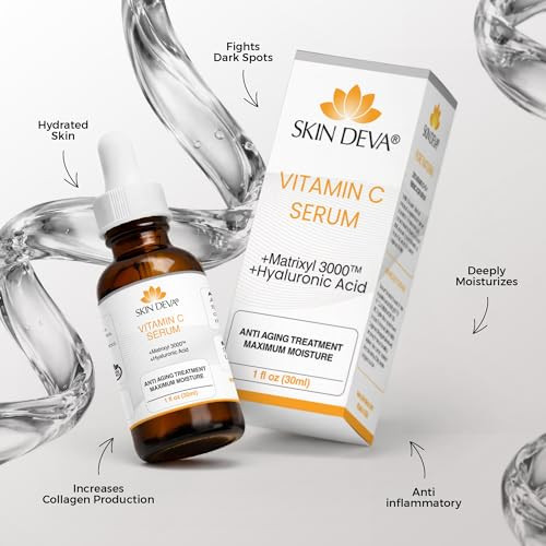 Skin Deva Vitamin C Face Serum, with Hyaluronic Acid, Matrixyl 3000, Anti Aging Serum, Anti Wrinkle Facial Serum -