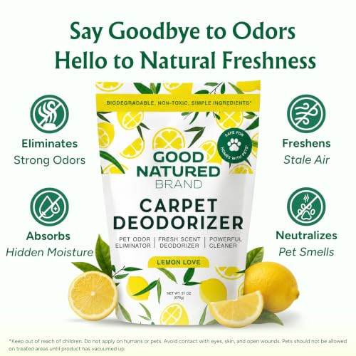 Good Natured Brand Carpet Deodorizer & Freshener Powder 31 oz Pet Odor Eliminator for Strong Odor & Pet Urine Fresh