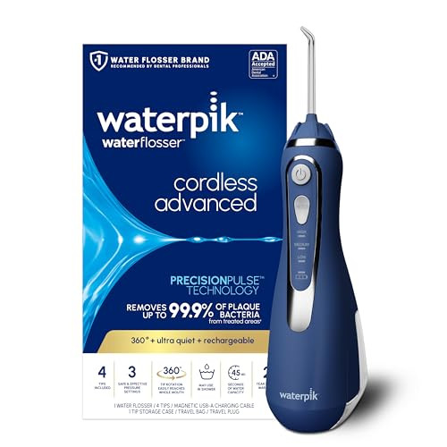 Waterpik Cordless Advanced Portable Water Flosser, Rechargeable, Blue