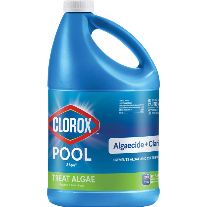 Clorox Pool&SpaTM Swimming Pool Algaecide and Clarifier, Prevents and Treats Pool Algae, Clears Water, 128 Fl Oz Pack