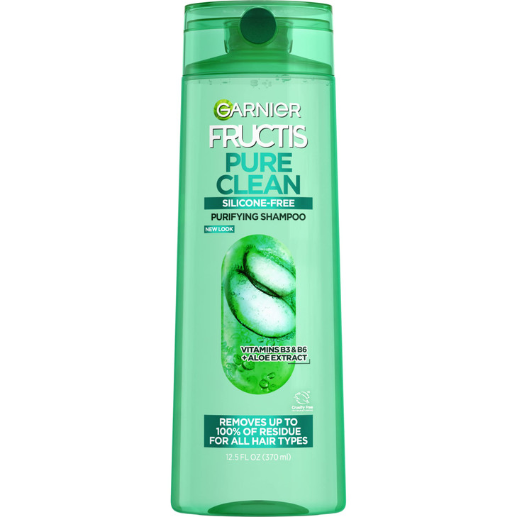 Garnier Fructis Pure Clean Purifying Shampoo, Silicone-Free, 12.5 Fl Oz, 1 Count Packaging May Vary
