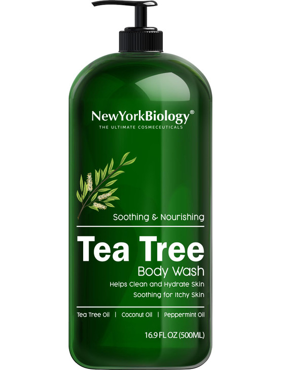 New York Biology Tea Tree Body Wash for Men & Women - 16.9 Fl Oz