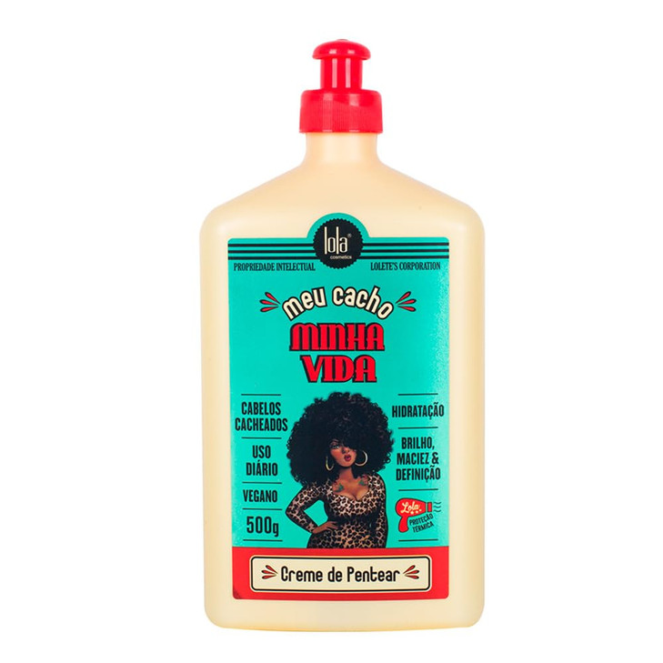 Lola From Rio Meu Cacho Minha Vida Curl Defining Cream for Soft, Bouncy Curls & Waves Lightweight Moisturizing Curl