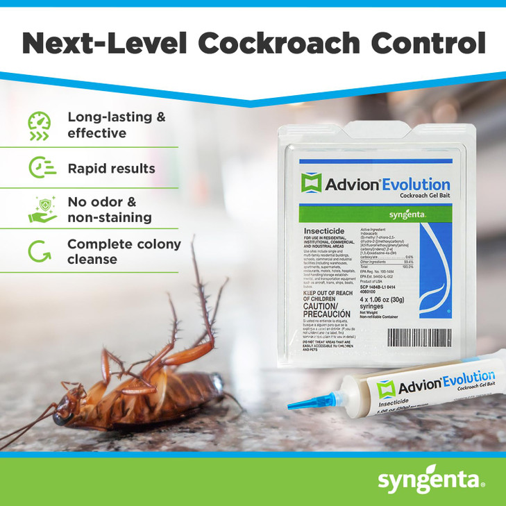 Syngenta - 61596 Evolution Cockroach Gel Bait, Size 4 x 1.06 oz 30g, Various