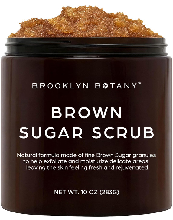 Brooklyn Botany Brown Sugar Body Scrub - Moisturizing and Exfoliating Body, Face, Hand, Foot Scrub - Fights Acne, Fine