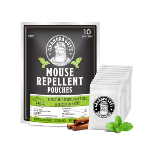 Grandpa Guss Mouse Repellent Pouches, Natural Peppermint Oil, 10 Pouches