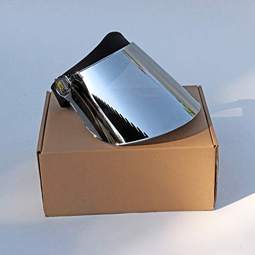 Millennial Essentials Sun Visor Hat Cap UV Protection - Premium Adjustable Solar Headband Face Shield Black/Mirror