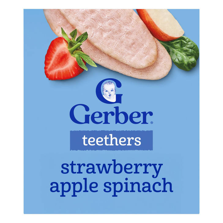 Gerber Strawberry Apple Spinach Teething Wafers, 1.7 Oz