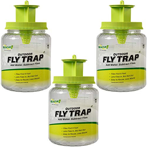 RESCUE Outdoor Fly Trap - Reusable - 3 Traps