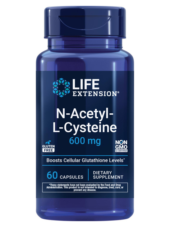 Life Extension N-Acetyl-L-Cysteine (NAC), Immune, Respiratory, Liver Health, NAC 600 mg, Potent antioxidant Support, Free-radicals, Easy to Absorb, 6
