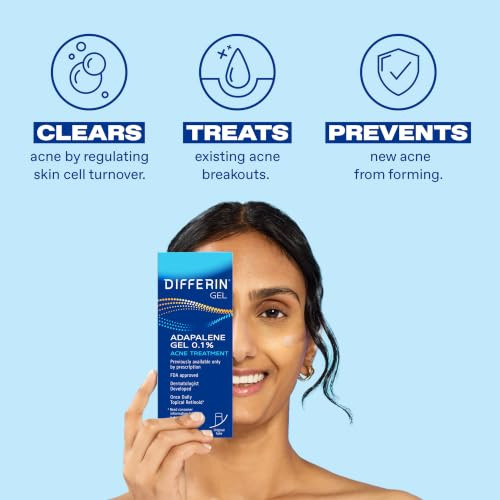 Differin Acne Retinoid Treatment Gel, 0.1 Adapalene, 45g Pump