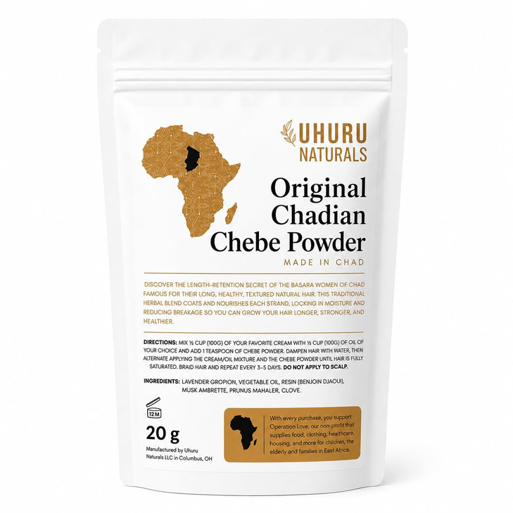 Uhuru Naturals Chadian Chebe Hair Powder, 20 Grams Pack of 1, Neutral