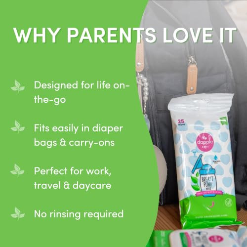 Dapple Baby - Breast Pump Wipes - 3 Pack, 25 Count