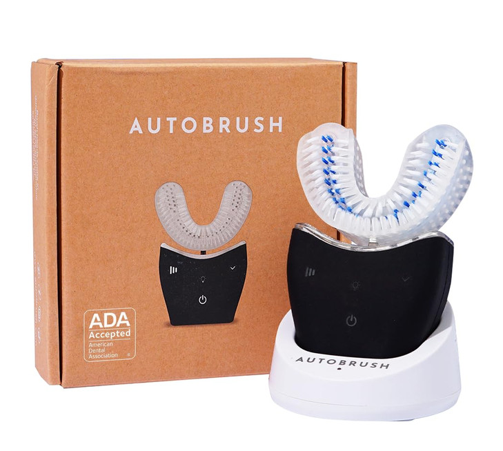 autobrush Sonic Pro U Shaped Adults Electric Toothbrush with Unique 360 Nylon Bristles, 3 Cleaning Modes, Ultrasonic