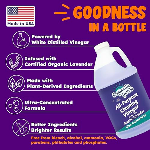 Originally Yellow Lavender White Vinegar For Cleaning Purpose USA Made All Purpose Cleaner Use as Glass, Kitchen &