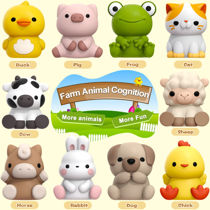 Learning Toys for 1,2,3 Year Old Toddlers, 20Pcs Farm Animals Toys Montessori Counting, Matching & Sorting Fine Motor