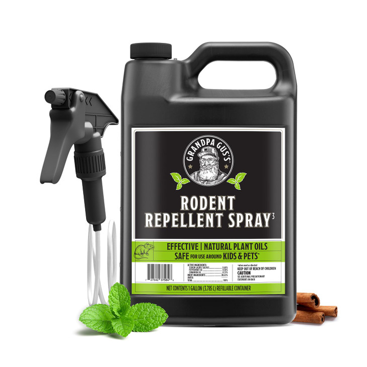 Grandpa Guss Rodent Repellent Spray, Natural Peppermint Oil, 128 Fl Oz