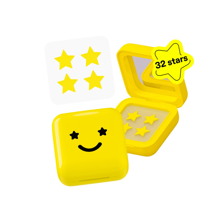 Starface Hydro-Star Yellow Compact + Hydrocolloid Star Pimple Patch, 32 ct