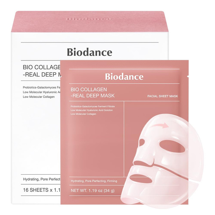 BIODANCE Bio-Collagen Real Deep Mask, Hydrating Overnight Hydrogel Face Mask, Pore Minimizing, Plumping, Elasticity