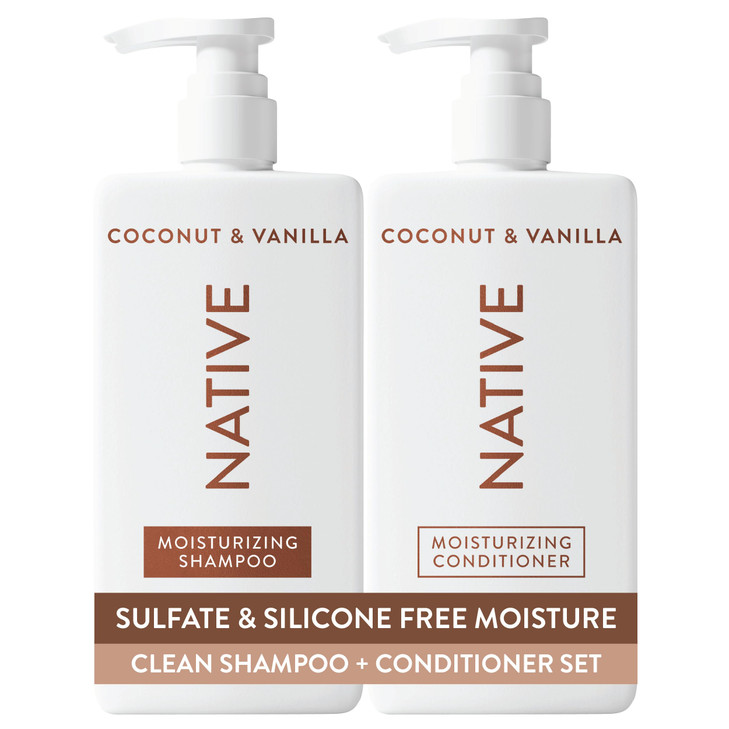 Native Coconut & Vanilla Shampoo and Conditioner Contain Naturally Derived Ingredients All Hair Types, Color & Treated,