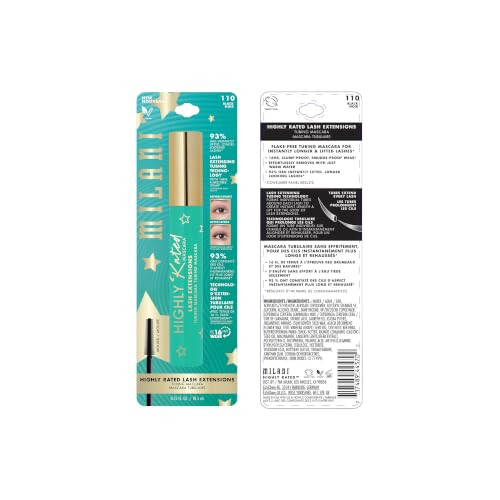 Milani Highly Rated Tubing Mascara for Length, No Smudge Mascara - Black