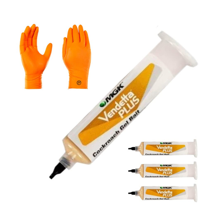Vendetta Plus Cockroach Bait - Contains IGR, Best Roach Killer for Infestation with Premium USA Supply Gloves