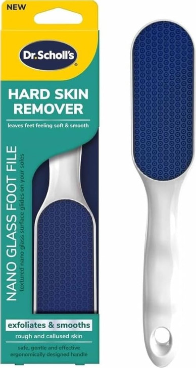 Dr. Scholls Hard Skin Remover Nano Glass Foot File - Dead Skin & Foot Callus Remover, Long Lasting Buffer, Soft Smooth