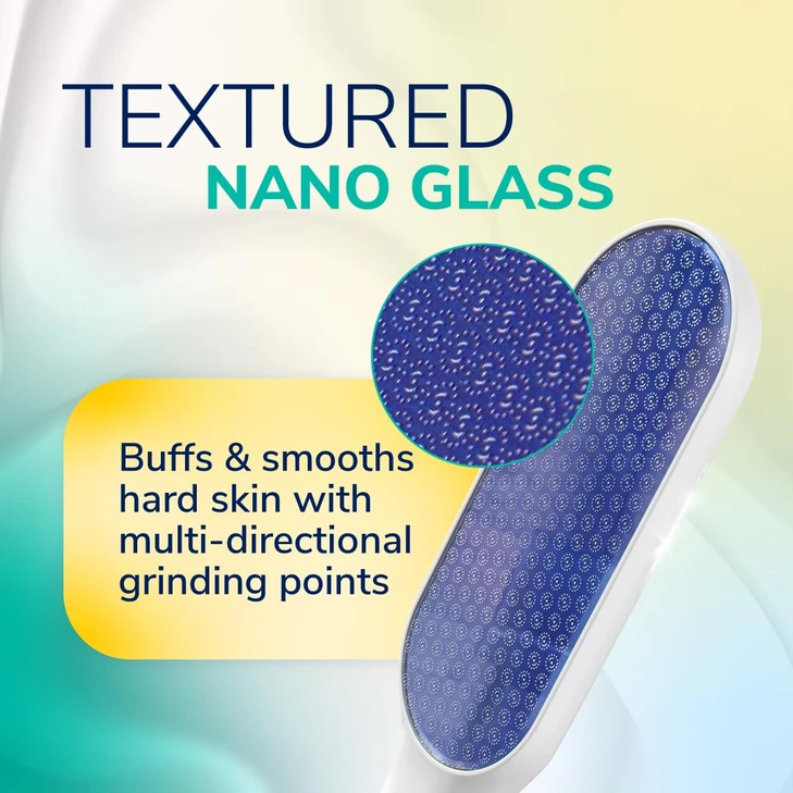 Dr. Scholls Hard Skin Remover Nano Glass Foot File - Dead Skin & Foot Callus Remover, Long Lasting Buffer, Soft Smooth