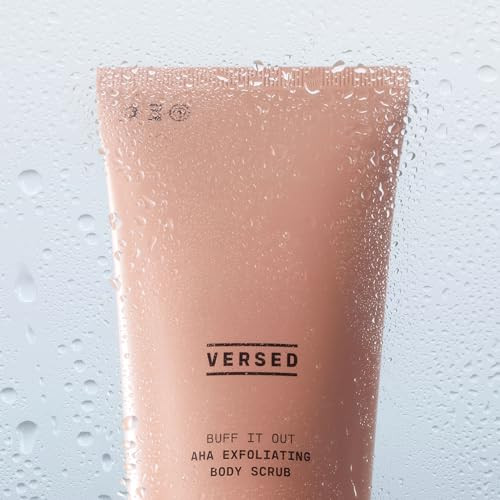 Versed Buff It Out AHA Exfoliating Body Scrub and Mask - Lactic Acid & Glycolic Acid Exfoliant - Microfine Pumice Body