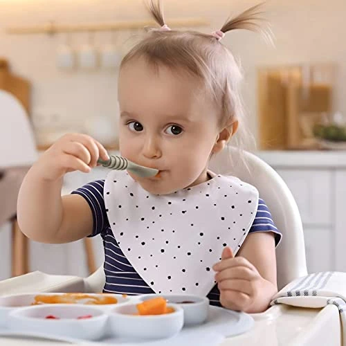 PandaEar 7 Pack Silicone Baby Feeding Spoon, Baby Led Weaning Supplies