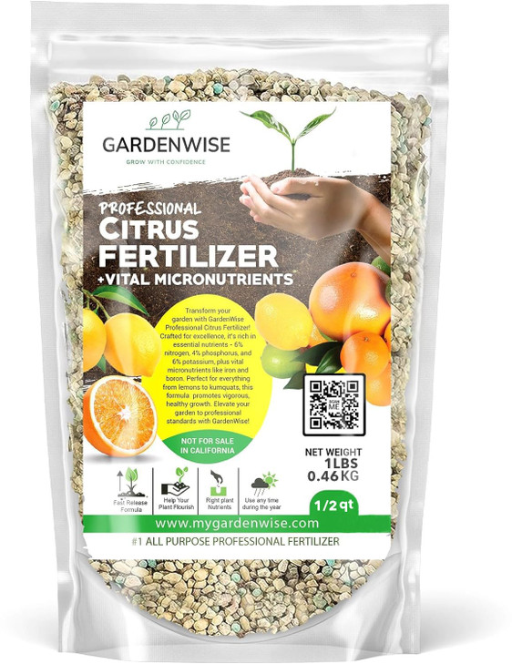 GARDENWISE Professional Citrus Fertilizer + Vital Micronutrients Perfect Balanced NPK for All Citrus for Indoor and