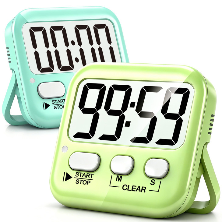 Antonki 2 Pack Digital Timer for Kids Classroom Kitchen Timers for Cooking