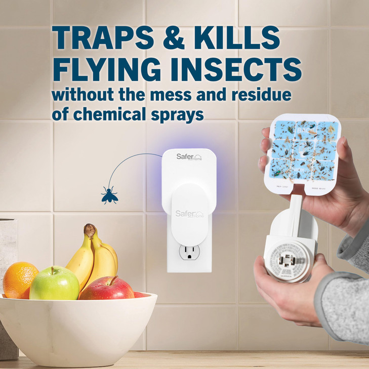Safer Home Flying Insect Trap, Plug-in Fruit Fly Trap for Indoors, 2-Pack