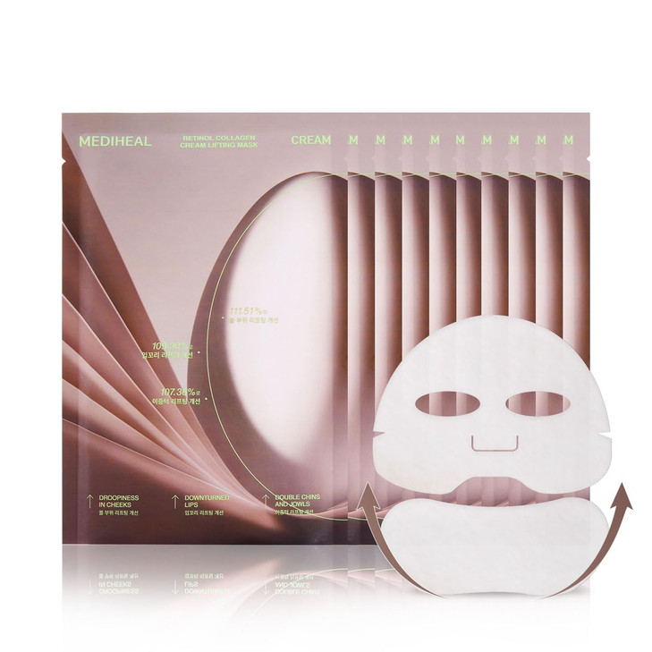 MEDIHEAL Retinol Collagen Cream Lifting Mask 10 Counts