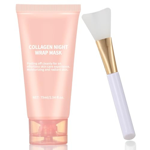 TYTCA Collagen Night Wrapping Mask Peel-Off Overnight Collagen Face Mask - Deeply Hydrates & Firming & Glowy - Reduce