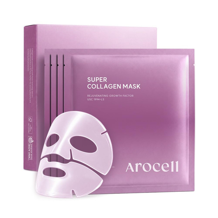 AROCELL Super Collagen Overnight Hydrogel Mask with Retinol, Stem Cell & Pure Atelo Collagen Firming, Lifting,