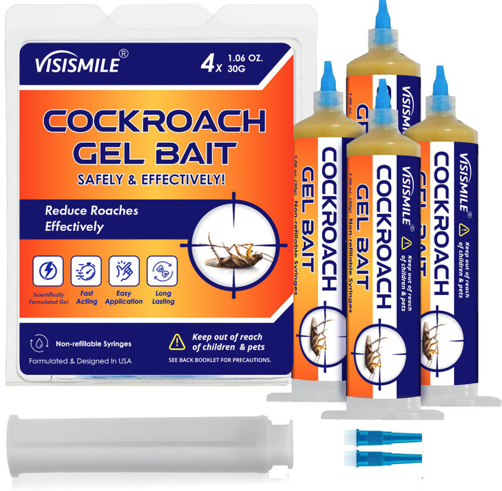 Roach Gel Bait Indoor and Outdoor Cockroach Repellents for German Cockroaches, Small Roaches Cockroach Deterrent for