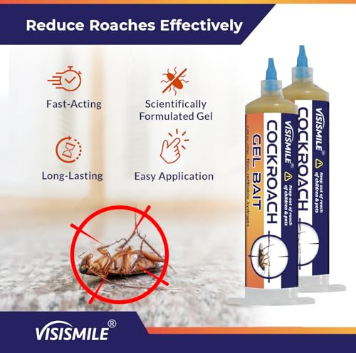 Roach Gel Bait Indoor and Outdoor Cockroach Repellents for German Cockroaches, Small Roaches Cockroach Deterrent for