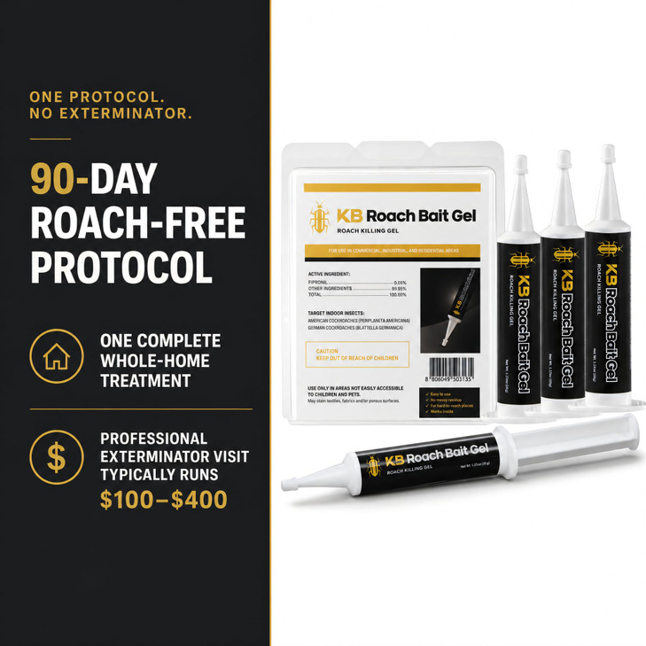 German Roach Killer Indoor Infestation for Home 9799 Lab-Tested Mortality in 14 Days - 0.05 Fipronil 90-Day Whole-Home