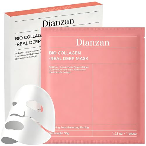 Dianzan Bio-Collagen Real Deep Mask, Deep Moisturizing, Firming, Glowing Glass Skin Mask Travel Essentials & Self Care