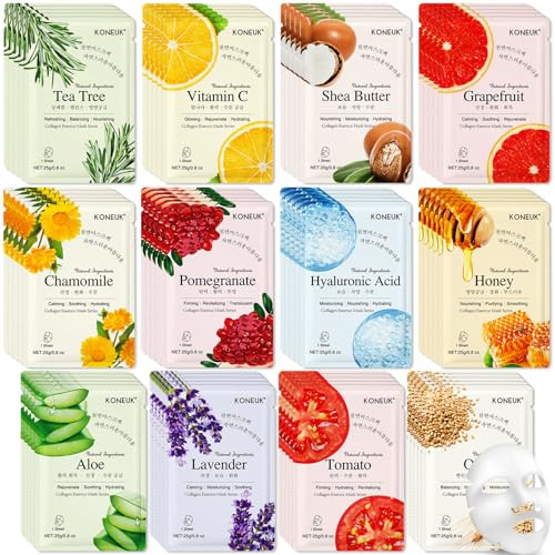 84 Pack Collagen Face Masks Skincare for Women, Hydrating & Moisturizing